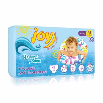 Подгузники-трусики для плавания Joy Happy Swim размер M (9-15 кг), 11 шт Подгузники-трусики для плавания Joy Happy Swim размер M (9-15 кг), 11 шт