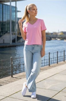 Бавовняна футболка з щільного інтерлок-плетення - бегонія