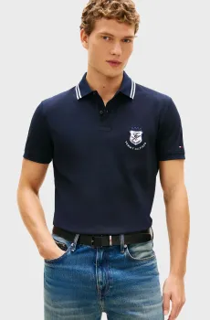 Мужское темно-синее поло BADGE Синий S Tommy Hilfiger MW0MW43061