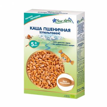 Детская безмолочная каша Fleur Alpine Пшеничная (спельтова), с 5 месяцев, 175 г Детская безмолочная каша Fleur Alpine Пшеничная (спельтова), с 5 месяцев, 175 г