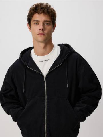 Reserved - Джинсова куртка з каптуром - чорний - 426BB-99J Reserved - Джинсова куртка з каптуром - чорний - 426BB-99J