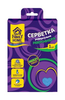 Салфетка универсальная Family Home Multi Эффект, из микрофибры, 1 шт