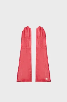 Женские красные кожаные перчатки K AUTOGRAPH LONG EVE GLOVES Красный S Karl Lagerfeld A1W33102