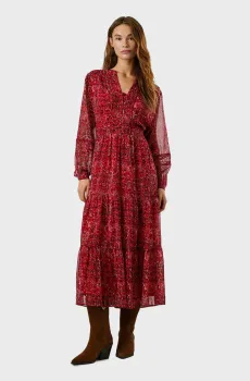 Женское красное платье с узором MILEY Красный S Pepe Jeans PL9537703