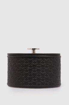 Темно-коричневый кожаный ящик для хранения мелочей