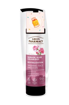 Эмульсия для умывания Green Pharmacy Washing Face Emulsion Дамасская роза и керамиды, 150 мл