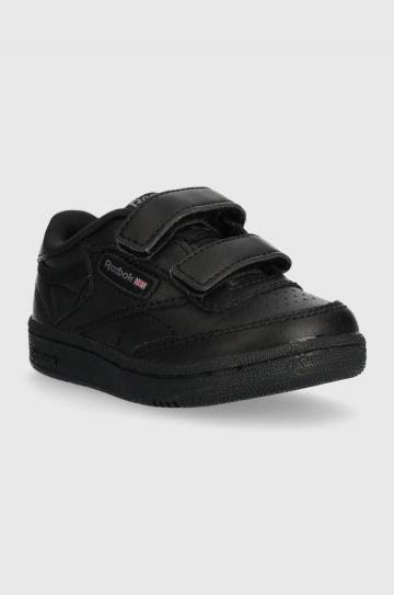 Детские кожаные кроссовки Reebok Classic цвет чёрный Детские кожаные кроссовки Reebok Classic цвет чёрный