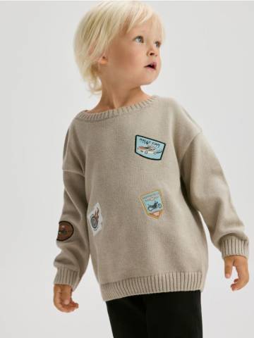 Reserved - Бавовняний джемпер - бежевий - 670FH-08X Reserved - Бавовняний джемпер - бежевий - 670FH-08X