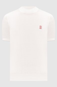 Белая футболка с вышивкой эмблемы