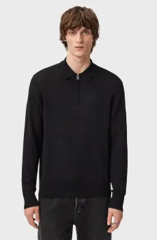 Мужская черная шерстяная кофта ALBANY Черный XL AllSaints M047KD