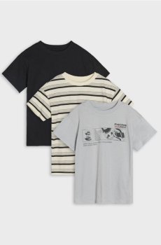 Бавовняні футболки 3 pack - сірий
