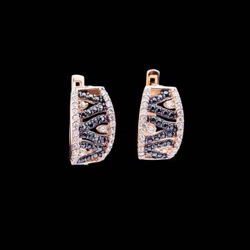 Золотые серьги с фианитами с03219 Золотые серьги с фианитами с03219
