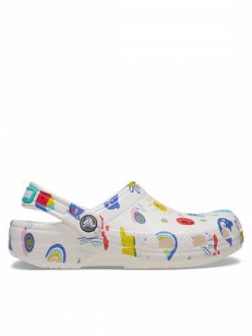 Crocs Шльопанці Classic Doodle Print Clog K 210356 Білий Crocs Шльопанці Classic Doodle Print Clog K 210356 Білий