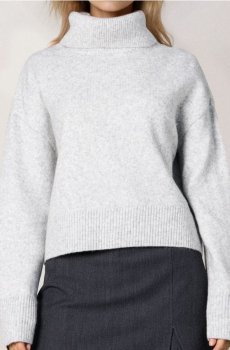 Гладка водолазка basic - сірий