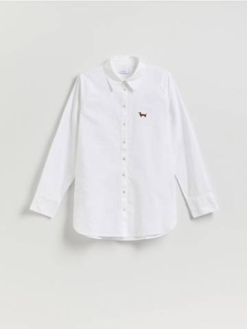 Reserved - Сорочка з мінімалістичною вишивкою - білий - 531GH-00X