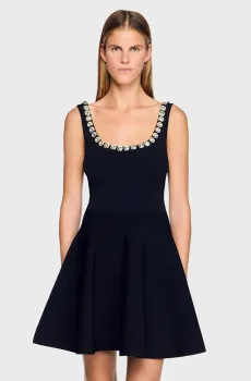 Женское черное платье Черный 34 Sandro SFPRO04590_Black