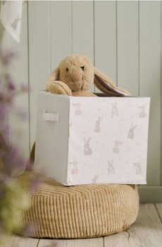 Коробка для зберігання з мотивом кроликів - кремовий