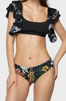 Женские черные трусики от купальника с узором Черный 36 MARC&ANDRE L2309-ZP-MRR