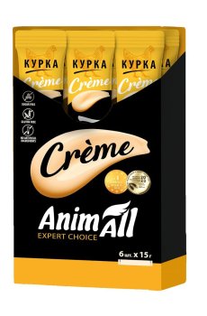 Лакомства для кошек AnimAll Creme с курицей, 6*15 г