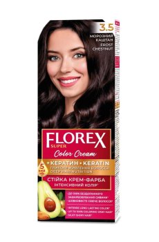Стойкая крем-краска для волос Florex Super 3.5 Морозный каштан, 100 мл