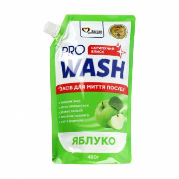 Средство для мытья посуды Pro Wash Яблоко, 460 г (дойпак) Средство для мытья посуды Pro Wash Яблоко, 460 г (дойпак)