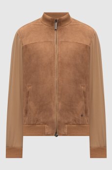 Коричневая комбинированная куртка