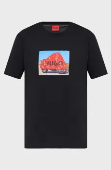 Мужская черная футболка Черный S HUGO 50557674;001