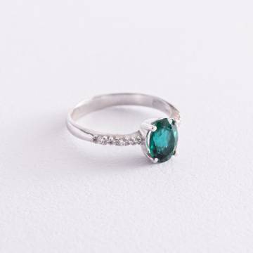 Серебряное кольцо с кварцом и фианитами 1339/1р-QGR Серебряное кольцо с кварцом и фианитами 1339/1р-QGR