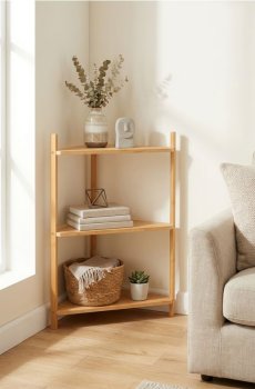 Кутова полиця з трьома рівнями - бежевий