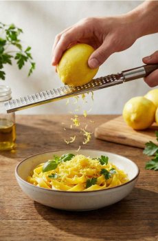 Довга тертка з дерев’яною ручкою - коричневий