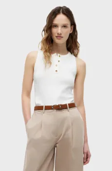 Женский белый топ GOLD BUTTON Белый L Tommy Hilfiger WW0WW49251