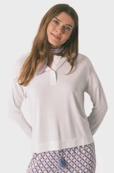 Женский белый лонгслив Белый M womensecret 3272290