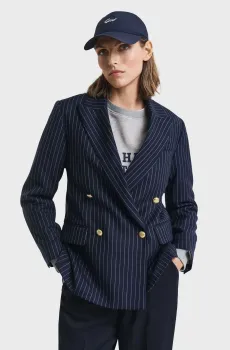 Женский темно-синий жакет в полоску PINSTRIPE REG CLUB Синий 34 Gant 4770334