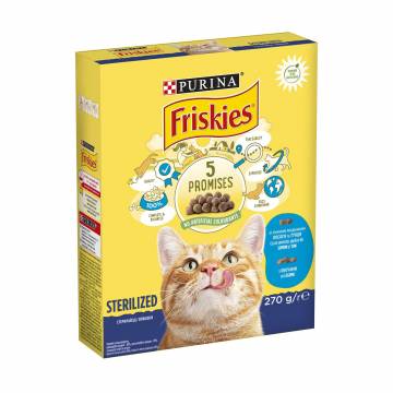 Сухой корм для стерилизованных кошек Purina Friskies Sterilised с лососем, тунцом и овощами, 270 г