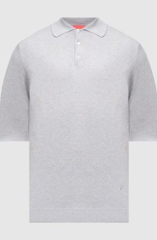 Серое поло из шелка