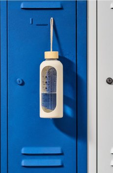 Скляна пляшка з мотиваційною шкалою - кремовий