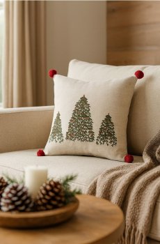 Декоративна подушка зі святковим мотивом - різнобарвний