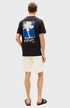 Мужская черная футболка PALM PHOTO Черный L Tommy Hilfiger MW0MW42386