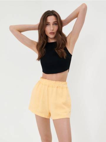 Шорти з завищеною талією - пшеничний