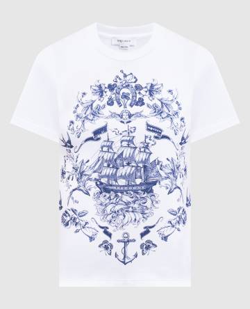 Белая футболка с принтом