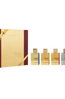 Парфюмированный набор унисекс Al Haramain Amber Oud Collection Gift Set (парфюмированная вода, 4*60 мл + атомайзер, 1 шт)