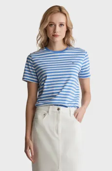 Женская футболка в полоску REG STRIPED SHIELD Разноцветный XS Gant 4200564