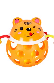 Игрушка-погремушка Lindo Кот оранжевый, от 6 месяцев (Б 340)