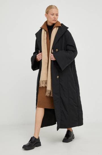Хлопковый лонгслив American Vintage цвет чёрный с гольфом Хлопковый лонгслив American Vintage цвет чёрный с гольфом