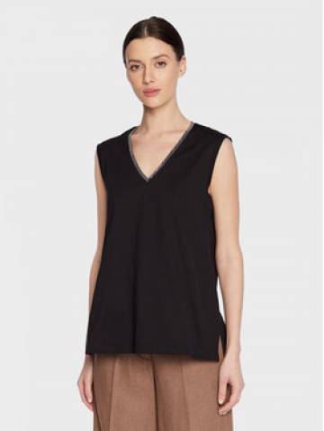 Fabiana Filippi Топ JED273W138 Чорний Regular Fit Fabiana Filippi Топ JED273W138 Чорний Regular Fit