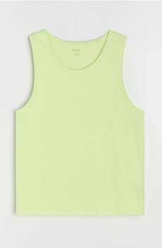 Бавовняна футболка без рукавів - жовто-зелений