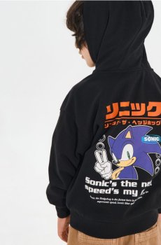 Худі на блискавці Sonic the Hedgehog - чорний