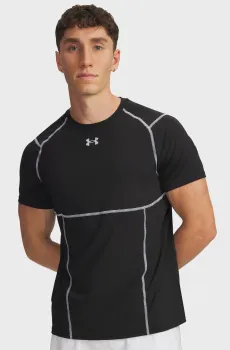 Мужская черная футболка UA HG Elite Fitted SS Серый XXL Under Armour 6015379-009