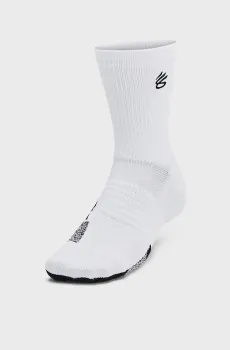 Белые носки Curry UA AD Playmaker Белый 42-47.5 Under Armour 1376231-102