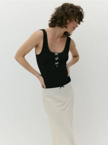 Reserved - LADIES` BLOUSE BODY - чорний - 7566K-99X Reserved - LADIES` BLOUSE BODY - чорний - 7566K-99X